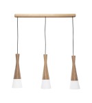 Pendant lamps on a strip - Zuma Line Cone Pendant Lamp White / Wood 8511303 - product 2