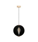 Wooden pendant lamps - Zuma Line Orb Pendant Lamp Black / Wood 7510144 - product 2