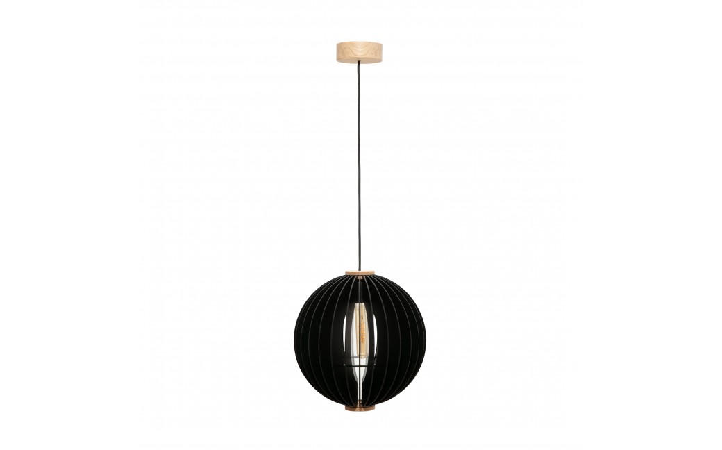 Zuma Line Orb Lampa Wisząca Czarny / Drewno 7510144