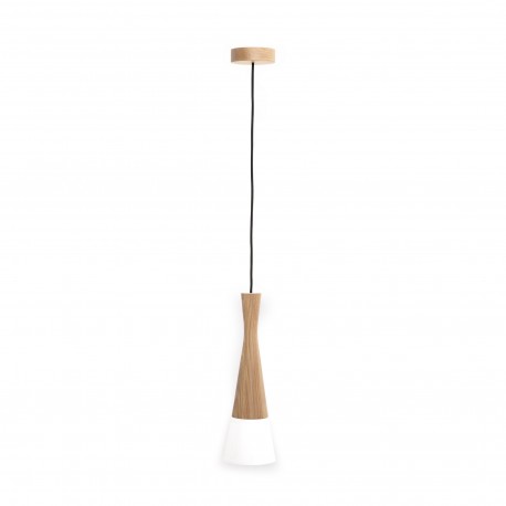 Zuma Line Cone Lampa Wisząca Biały / Drewno 8511103