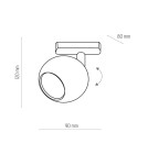 Lamps for 1 phase busbars - Zuma Line Spotlight For Single Circuit (1-phase) Busbar Black 1080 - product 2