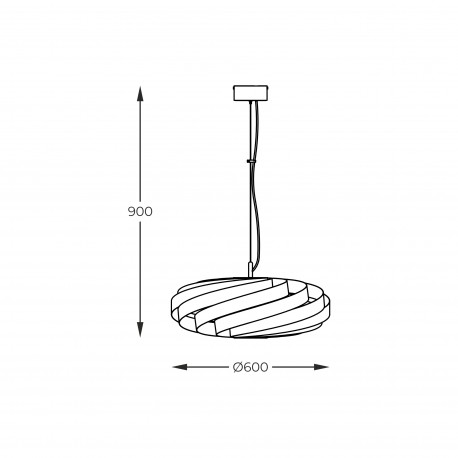 Zuma Line Lampa wisząca VENTO 60 cm czarna/black