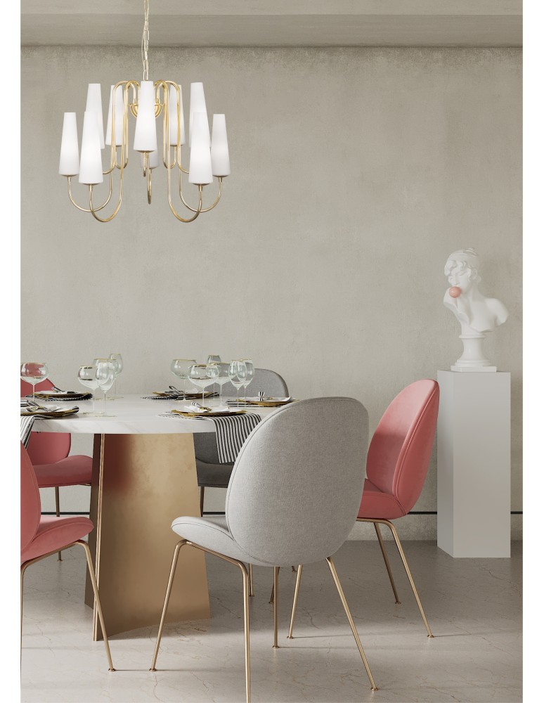 Gold chandeliers - Zuma Line MAGNUM 10 gold/gold pendant lamp - product kolory-swiatla.pl 4