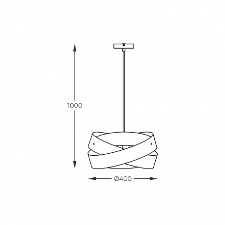 Zuma Line Lampa wisząca TORNADO 40 cm biała/white 1113