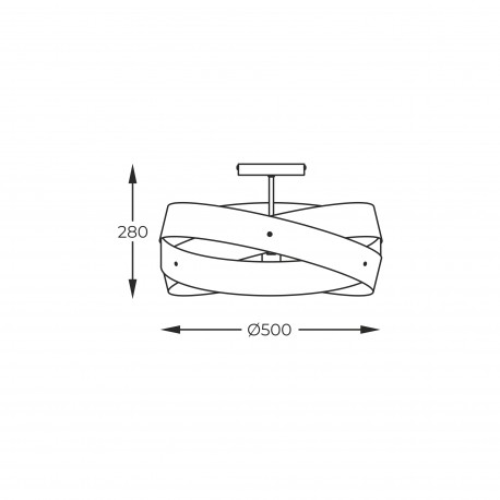 Zuma Line Lampa sufitowa TORNADO 50 cm czarna/black