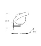 Wall lamps spheres - Zuma Line Wall lamp NELA black-gold /black-gold - product 2