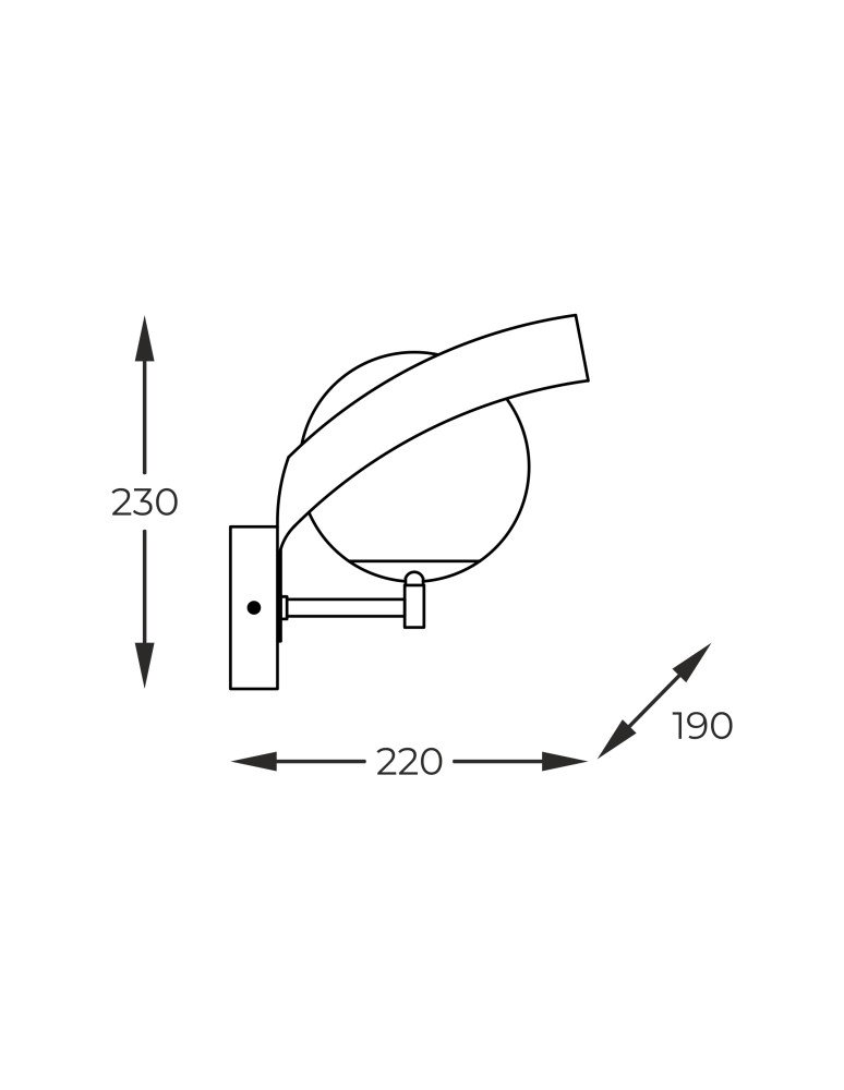 Wall lamps spheres - Zuma Line Wall lamp NELA black-gold /black-gold - product kolory-swiatla.pl 2