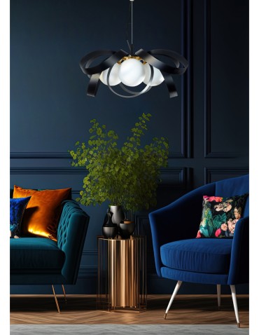 Zuma Line Lampa wisząca NELA FLAT 65 cm czarno-złota /black-gold - produkt 2