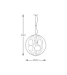 Pendant lamps spheres - Zuma Line NELA 50 cm pendant lamp black-gold /black-gold - product 2