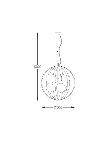 Zuma Line Lampa wisząca NELA 50 cm czarno-złota /black-gold - produkt 2