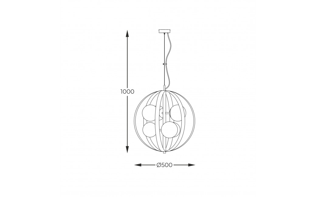 Zuma Line Lampa wisząca NELA 50 cm czarno-złota /black-gold