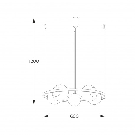 Zuma Line Orbit 5 Lampa Wisząca 5Xe27 Kule Czarny 5011