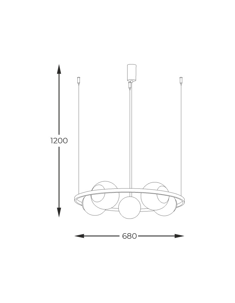 Pendant lamps spheres - Zuma Line Orbit 5 Pendant Lamp 5Xe27 Spheres Black 5011 - product kolory-swiatla.pl 2