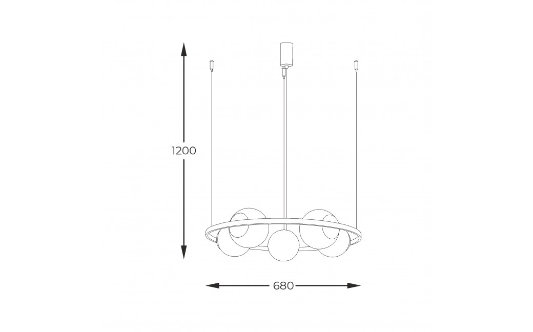 Zuma Line Orbit 5 Lampa Wisząca 5Xe27 Kule Czarny 5011