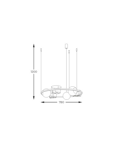 Zuma Line Plant 3 Flower Pot Pendant Lamp 3Xe27 Spheres Black 5005. - product 2