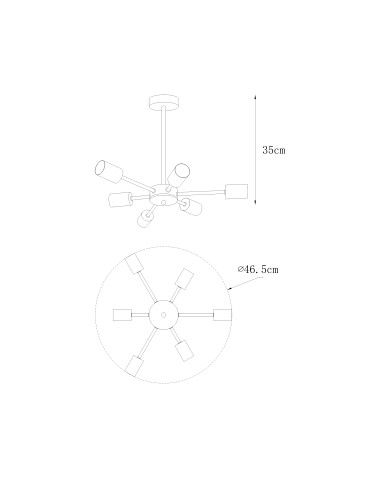 Zuma Line Mandi Lampa Sufitowa Czarny Mat / Złoty Połysk A8100-6 - produkt 2