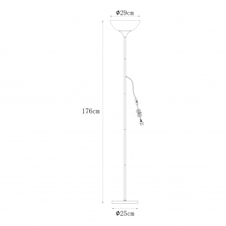 Zuma Line Sarda Lampa Podłogowa Czarny Matowy / Złoty A4036