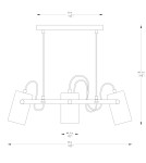Lampy wiszące - Zuma Line Resi Lampa Wisząca Czarny Matowy / Złoty A8162-3A - produkt 2