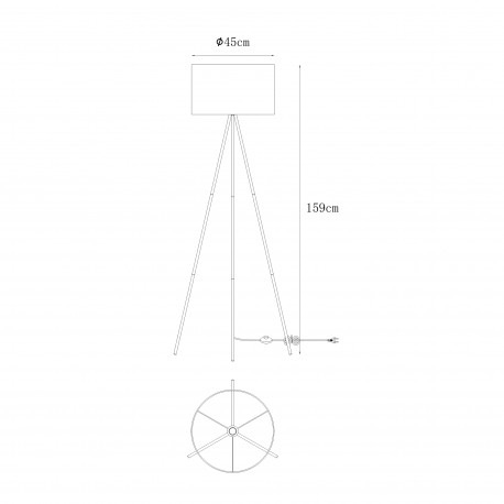 Zuma Line Cara Lampa Podłogowa Czarny A4001-Bk