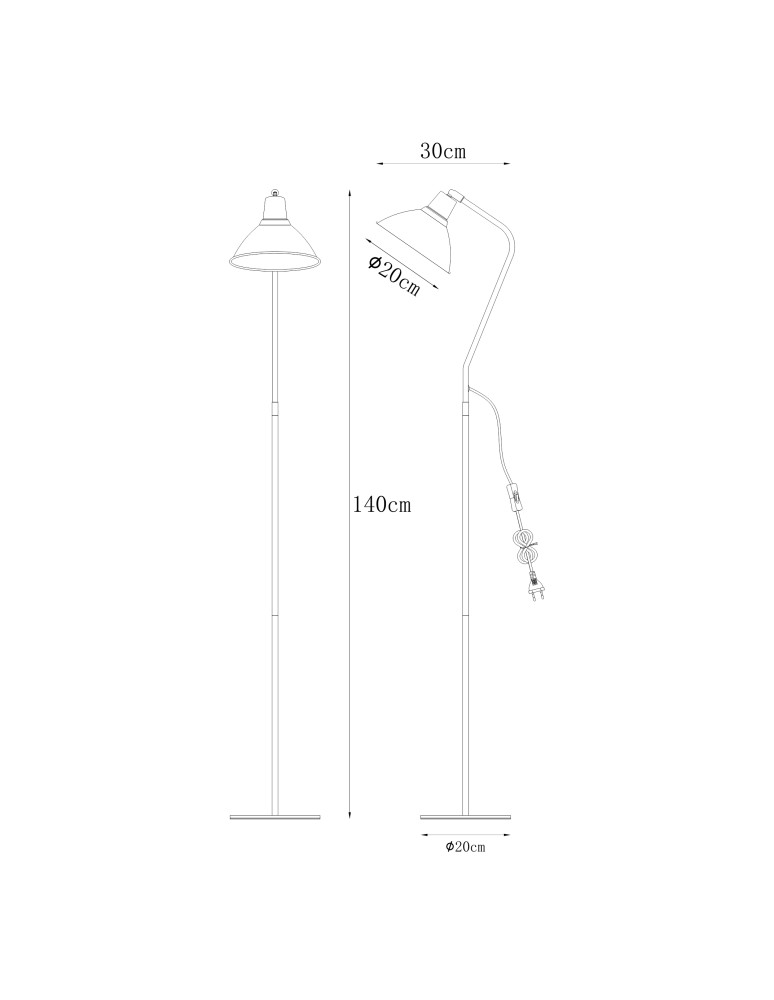 Black floor lamps - Zuma Line Celso Floor Lamp Black A4006 - product kolory-swiatla.pl 2