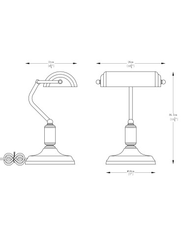 Zuma Line Roma Antique Brass Desk Lamp A2048-Gld - product 2