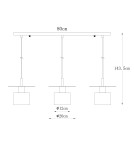 Pendant lamps on a strip - Zuma Line Sarda Pendant Lamp Gold A8183-3A. - product 2