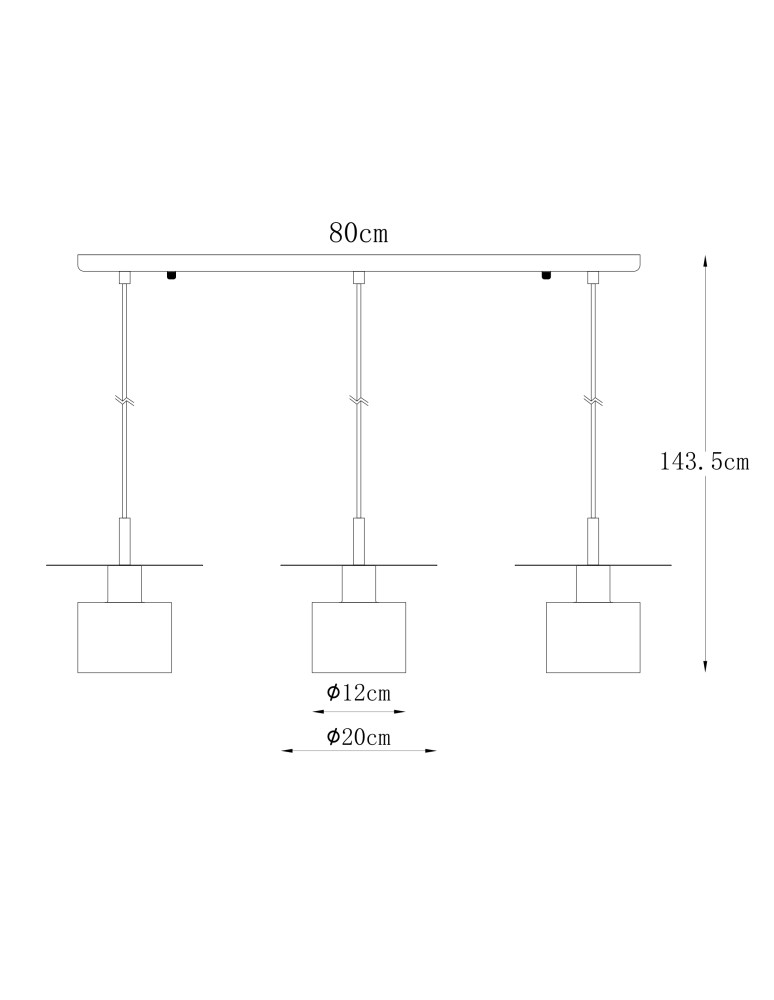 Pendant lamps on a strip - Zuma Line Sarda Pendant Lamp Gold A8183-3A. - product kolory-swiatla.pl 2