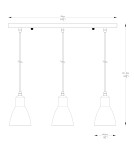 Lampy wiszące - Zuma Line Mora Lampa Wisząca Czarny Mat / Biały A8102-3A - produkt 2