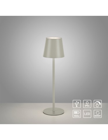Leuchten Direkt Euria Portable Lamp Ip54 Usb Chargeable Dimmable Touch Beige / Grey 19250-40 - product 2