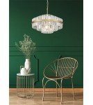 Glamour pendant lamps - Zuma Line Constantinople Crystal Pendant Lamp Brushed Brass P0567-12A-2Gac. - product 2