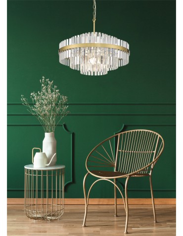 Zuma Line Constantinople Lampa Wisząca Kryształ Szczotkowany Mosiądz P0567-12A-2Gac - produkt 2