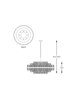 Zuma Line Constantinople Crystal Pendant Lamp Brushed Brass P0567-16A-2Gac. - product 2