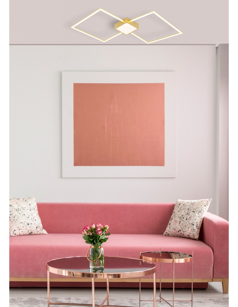 LED ceiling lamps - Zuma Line Hex Modern Gold Led Ceiling Lamp Rlx96474-1B. - product kolory-swiatla.pl 2