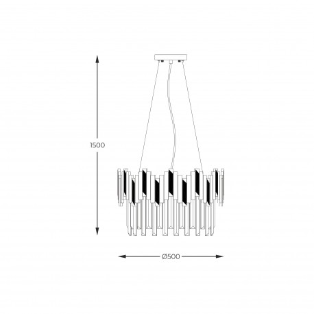 Zuma Line Rotta Lampa Wisząca Czarny/Złoty 2200018M