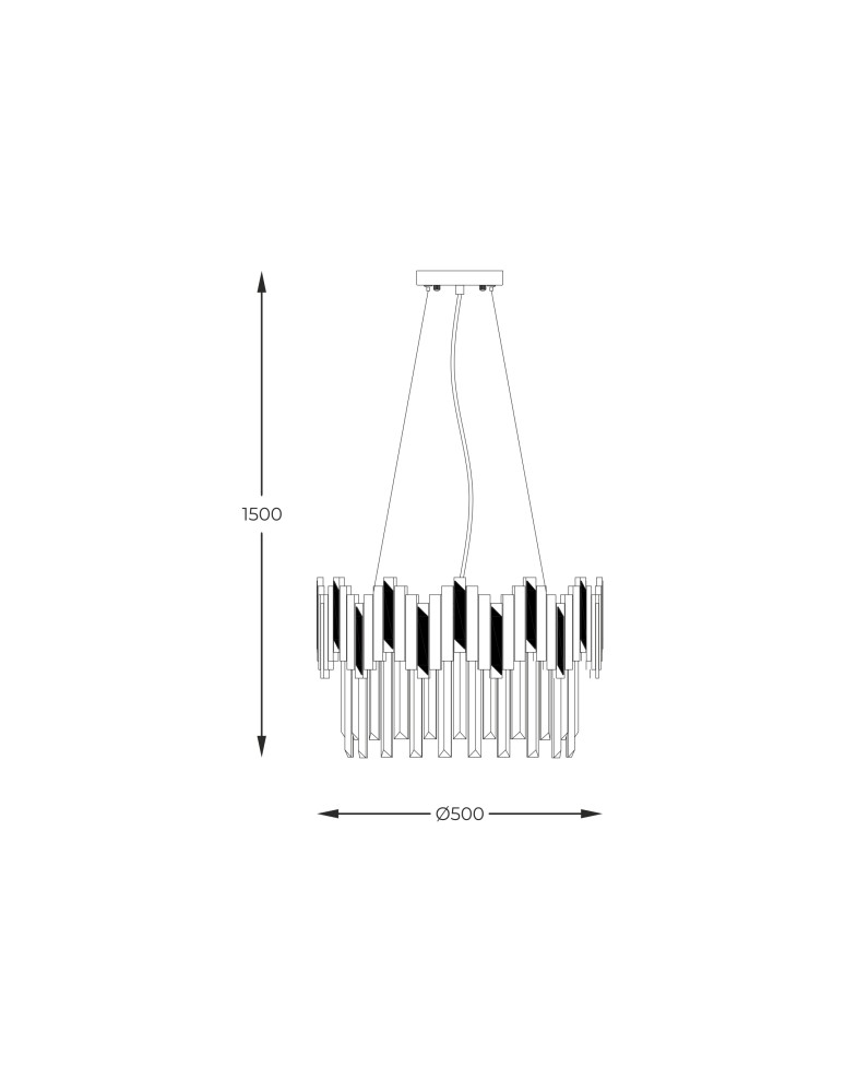 Glamour pendant lamps - Zuma Line Rotta Pendant Lamp Black/Gold 2200018M - product kolory-swiatla.pl 2