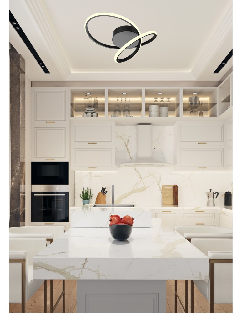 LED ceiling lamps - Zuma Line Clint Modern Ceiling Lamp Black Mx6354-1-3Bt. - product kolory-swiatla.pl 2