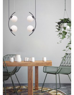 Zuma Line Helix 4 Lampa Wisząca Kule Szklane 4Xe14 Czarny / Biały 5016 - produkt 2