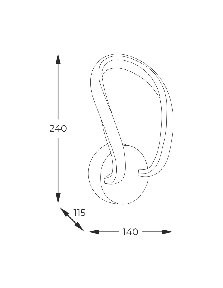 Wall lamps - Zuma Line Erda Wall lamp with Light Colour Switch 3000K/4000K/6000K Black 19600W-Bk. - product kolory-swiatla.pl 2