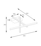 LED ceiling lamps - Zuma Line Edge Ceiling Lamp with Light Colour Switch 3000K/4000K/6000K Gold/Black 22008C3-BK/GD. - product 2