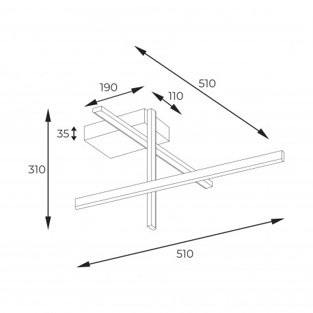 Zuma Line Edge Lampa Sufitowa z Przełącznikiem Barwy Światła 3000K/4000K/6000K Złoty/Czarny 22008C3-BK/GD