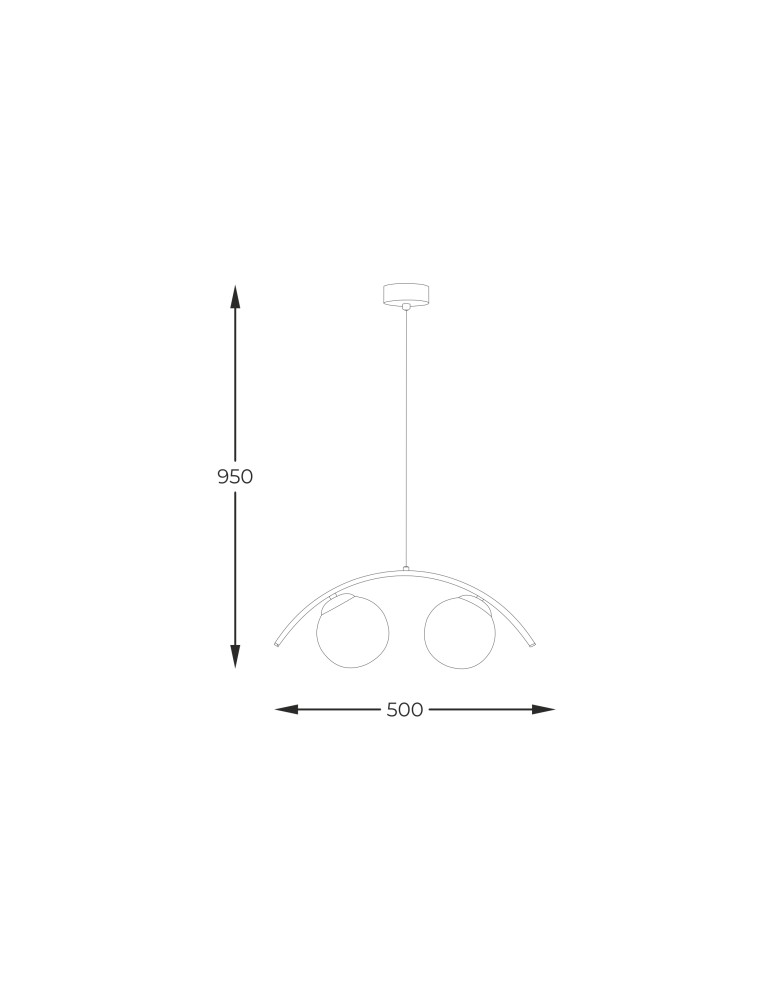 Pendant lamps spheres - Zuma Line Wave 2 Glass Ball Pendant Lamp Black / White 5013 - product kolory-swiatla.pl 2