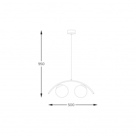 Zuma Line Wave 2 Lampa Wisząca Szklane Kule Czarny / Biały 5013