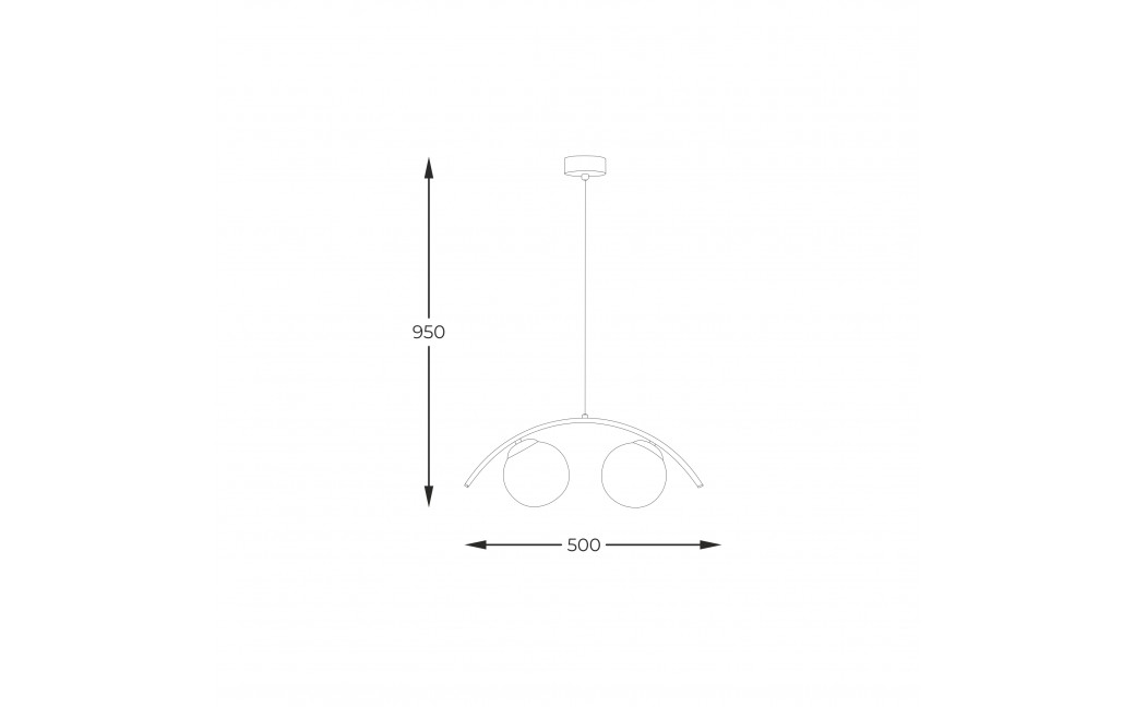 Zuma Line Wave 2 Lampa Wisząca Szklane Kule Czarny / Biały 5013