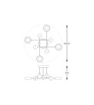 LED ceiling lamps - Zuma Line Lara Ceiling Lamp Black / French Gold MX7170-8-3BGT - product 4