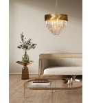 Glamour pendant lamps - Zuma Line Lyon Pendant Lamp Gold / Transparent 23910/9 - product 2