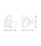 Wall lamps - Zuma Line Arlon Wall lamp Matte Gold / Smoky Grey Glass / Amber Glass Mb4922-2-Egbdn - product 2