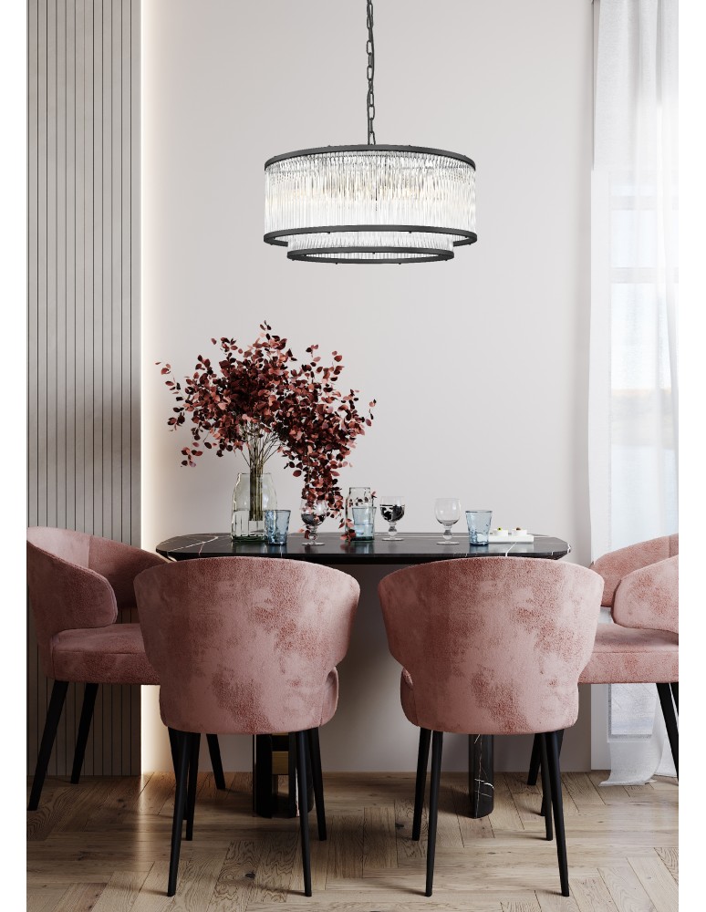 Lampy wiszące - Zuma Line Sergio Lampa Wisząca Czarny Mat P0528-06H-P7Ac - produkt kolory-swiatla.pl 2