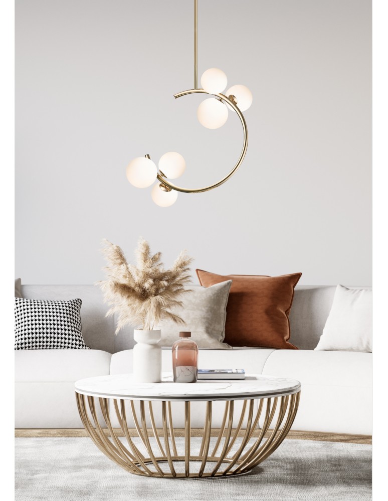 Ceiling lamps spheres - Zuma Line Molecule Ceiling Lamp Glass Spheres 6Xg9 French Gold C0454-06Q-F7Aa. - product kolory-swiatla.pl 2