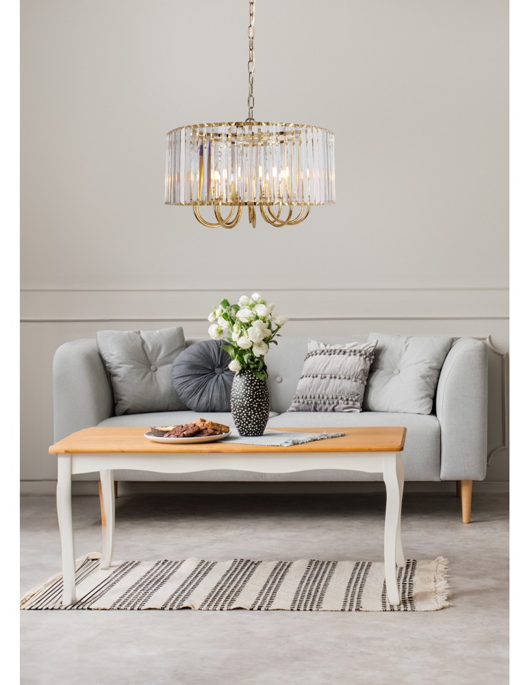 Glamour pendant lamps - Zuma Line Paris Pendant Lamp Gold / Transparent 1906/10 - product kolory-swiatla.pl 5