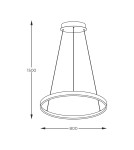 Pendant lamps circles - Zuma Line Breno Pendant with Light Colour Switch 3000K/4000K/6000K Black 2023201-Bk80. - product 2
